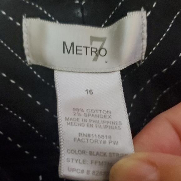 Metro Black Pinstripe Women's Shorts - Picture 6 of 7